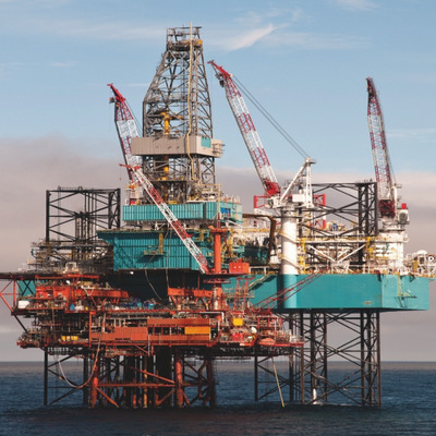 An offshore oil rig
