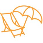 Sun lounger and umbrella